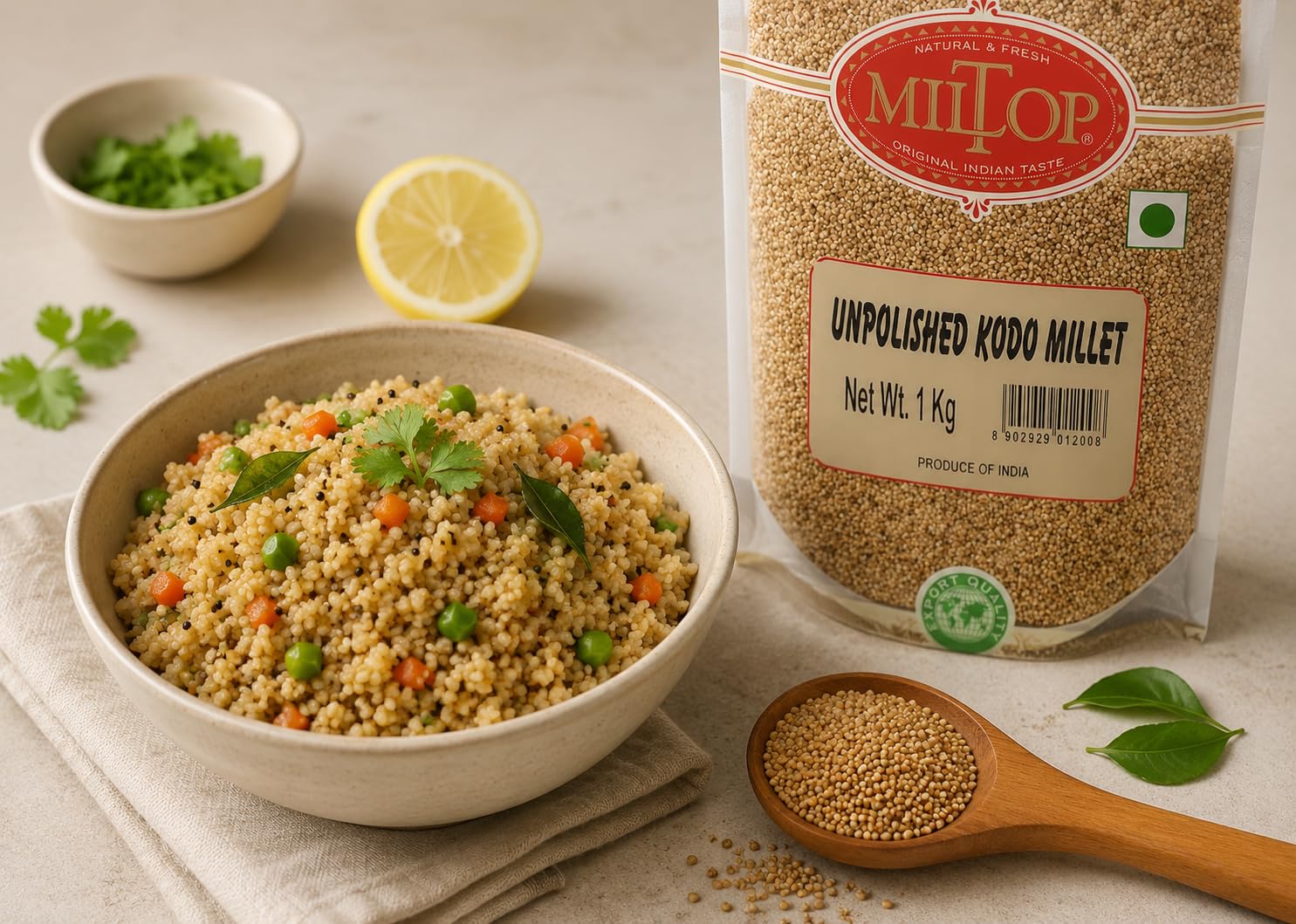 Miltop Unpolished Kodo Millet 1 kg