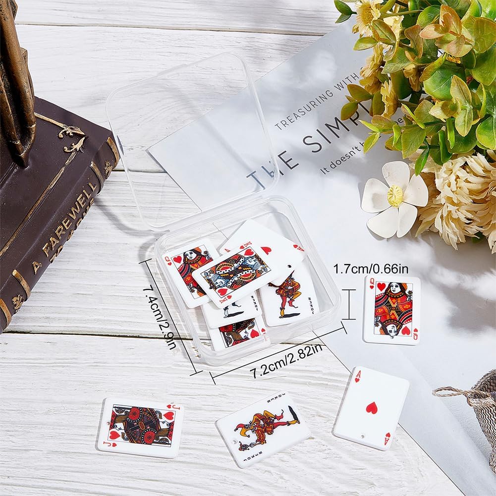 SUNNYCLUE 1 Box 12Pcs Poker Charms Playing Card Charms J Q K Ace Joker Jack Queen King Poker Card Acrylic Pendants for Jewelry Making Necklace Bracelet Keychain DIY Craft Supplies Adult - Image 6