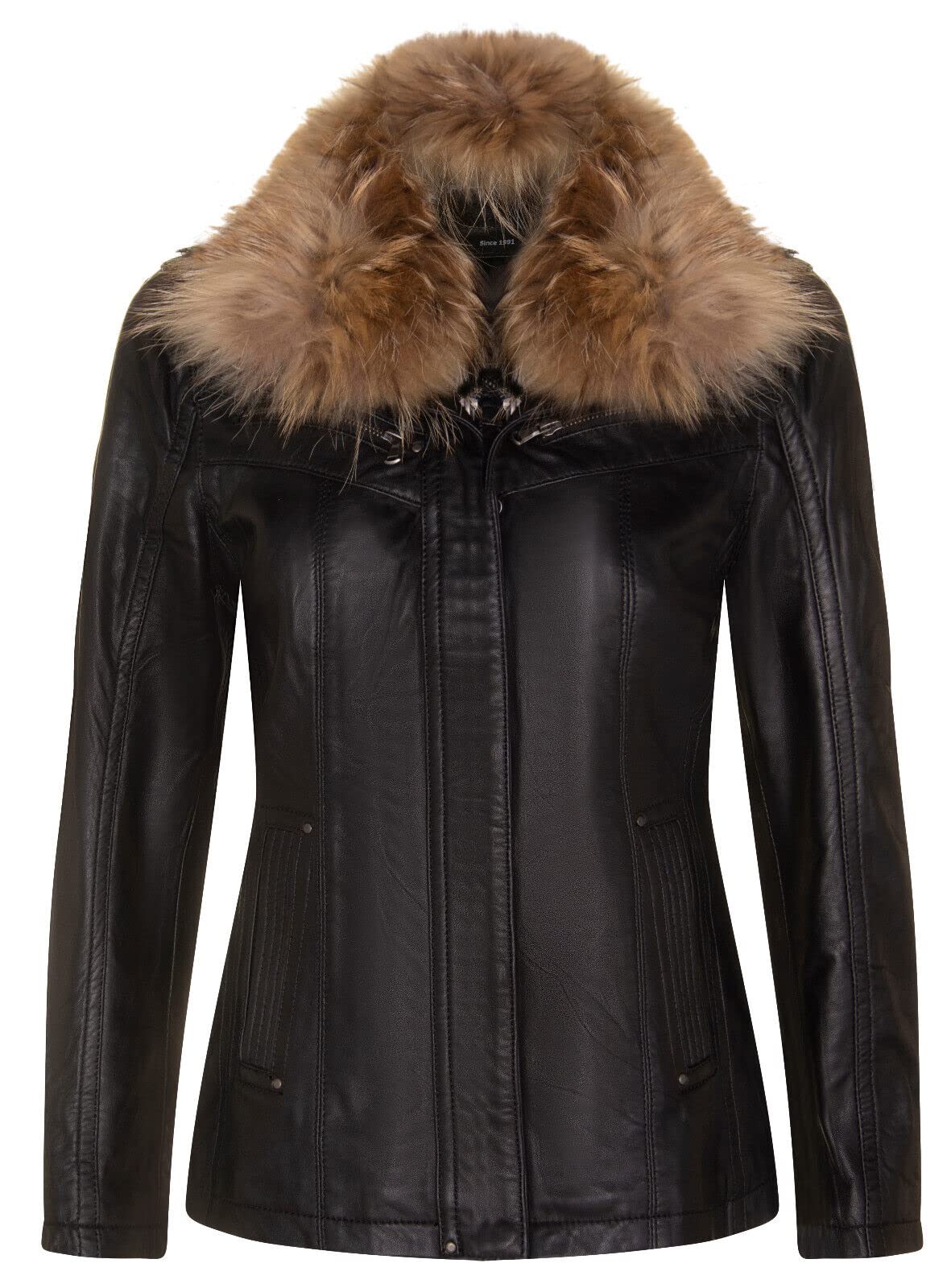 Infinity Leather Women's Black Leather Parker Jacket-Arvada In Size 20
