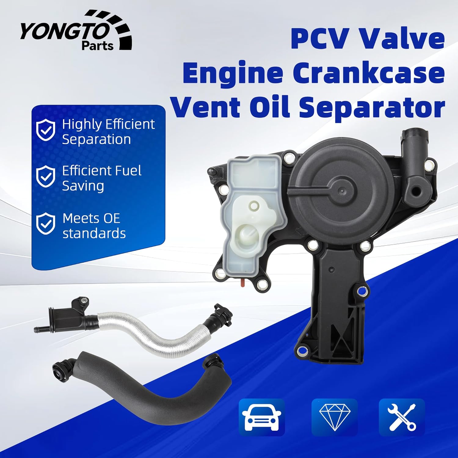 PCV Valve Engine Crankcase Vent Oil Separator Breather Hose Kit 06H103495AE Compatible with Audi A4 A5 A6 Q3 Quattro Q5 Allroad 2012-2018 2.0L L4 Replace OE 06H103495J 06H103495AK