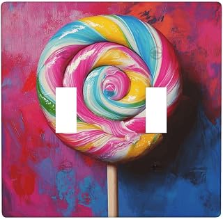 Colorful Background Lollipop PatternThermoplastic Panel for Switch Cover Decorative Wall face-Plate That is not Easily Damaged