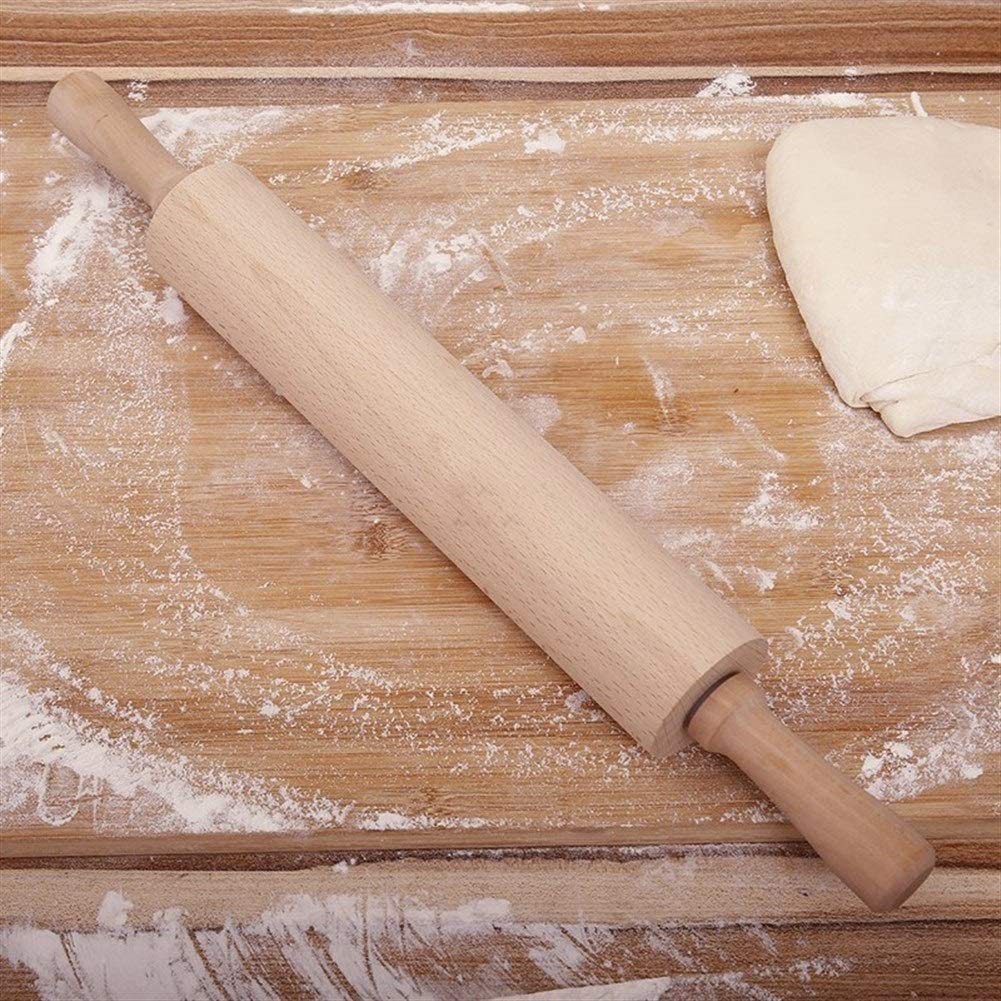 Pin rodante - Madera clásica - Rodillo de Masa Profesional: Utilizado por panaderos y Cocineros para Pasta, Pasta de Galletas, pastelería, panadería, Pizza, Fondant, chapati