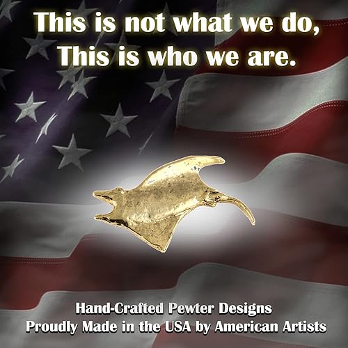 Vista 29 de Manta Ray Pin, Pewter, Lapel, Hat, Pins, Brooch, Brooches, Jewelry, Gift, Handmade in the USA, 200 Fish Designs Available. S075Z Pin de Manta Ray