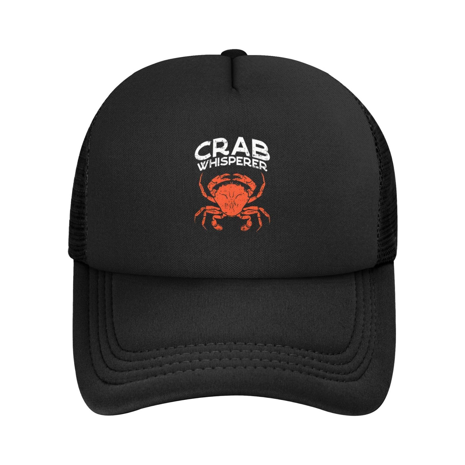 Crab Whisperer Vintage Crabbing Hunting Fishing Crab Breathable Mesh Baseball Cap, Adjustable Snapback Trucker Hat
