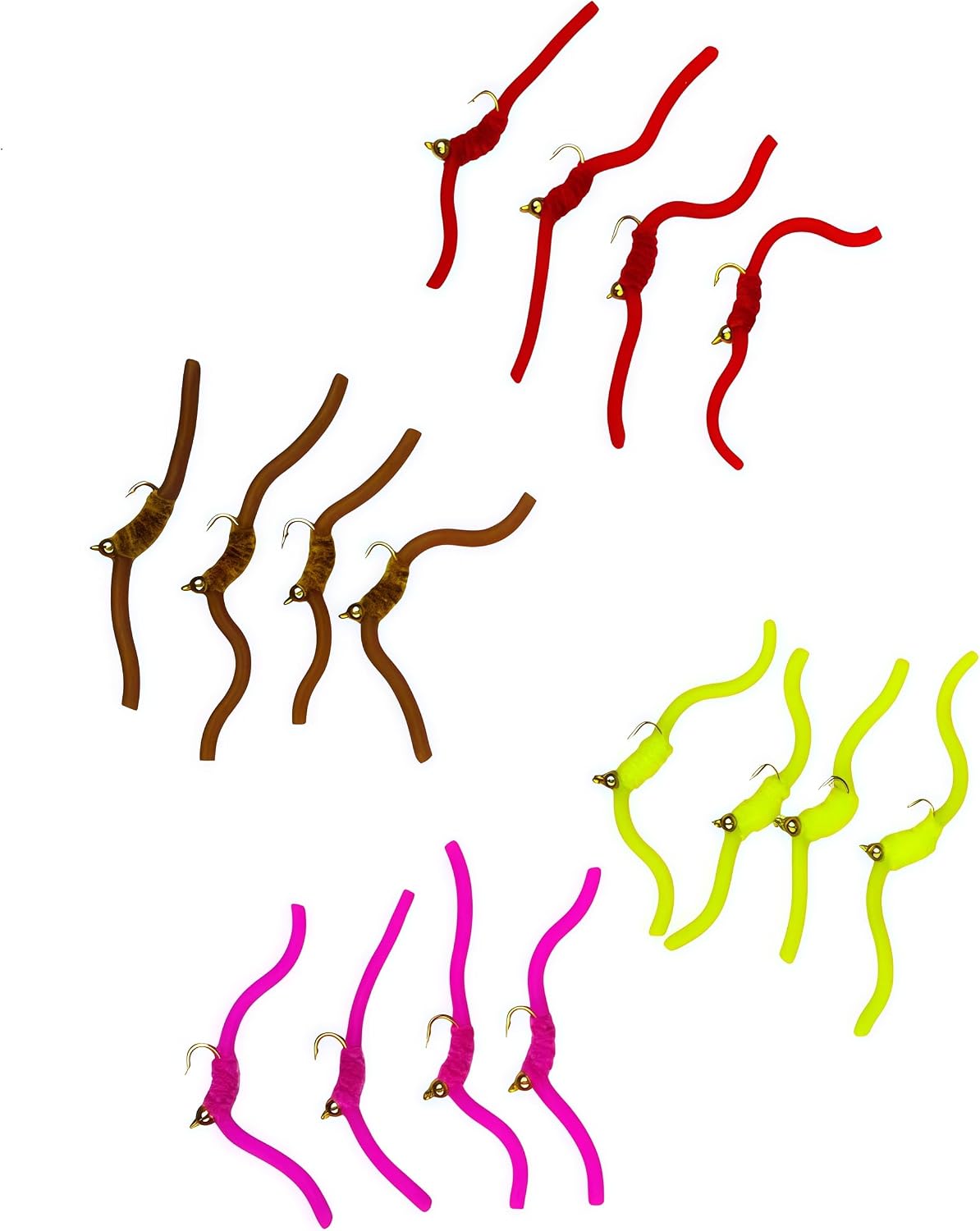 16 Pcs Squirmy Wormy Fly Fishing Flies Trout Worms Assortment #12 | Worms for fishing, San juan worms, Bass fly fishing lures, for Fishing Trout Bass Steelhead Salmon Freshwater Fish