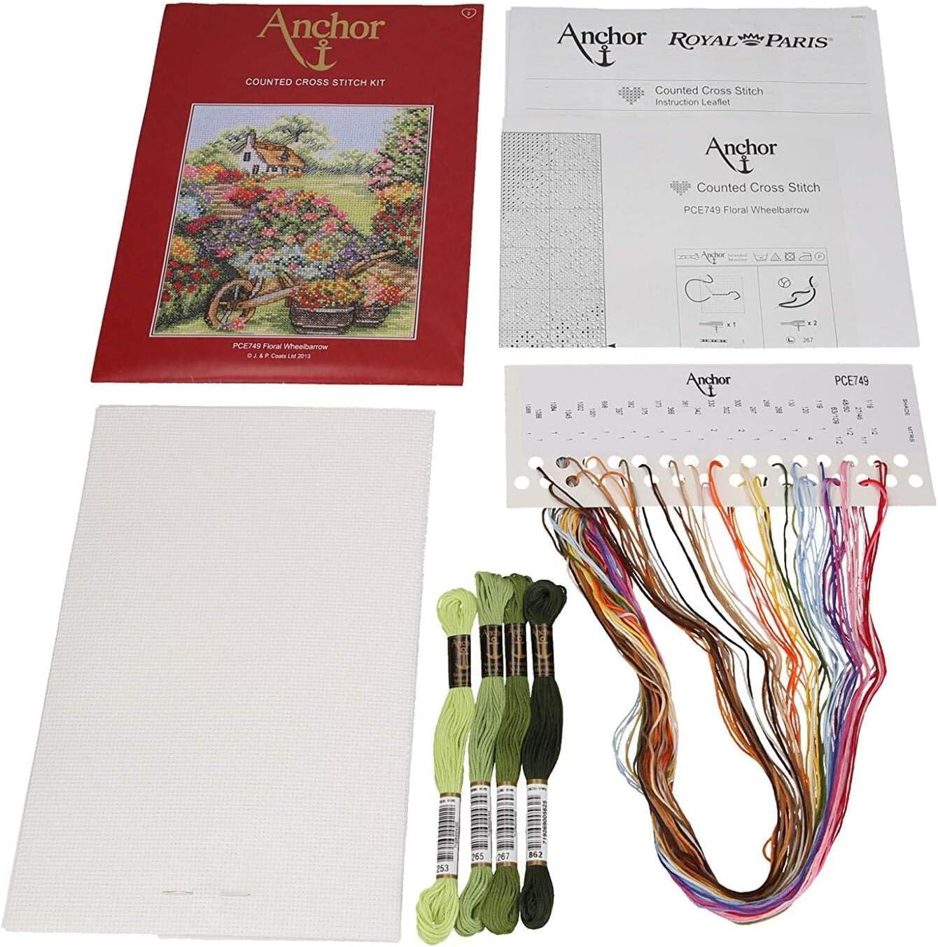 Floral Wheelbarrow Counted Cross Stitch Kit-7.75x6.5 14 Count