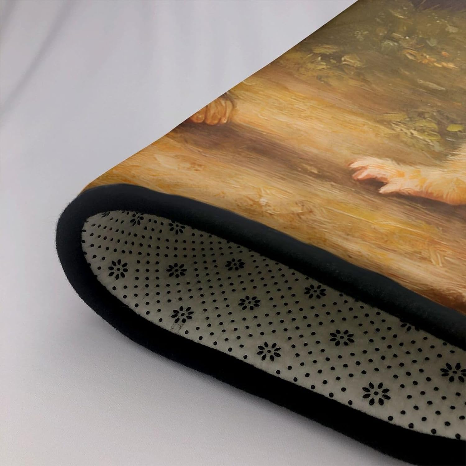 Monkey and Kitten Holding Hands Printed Anti-Slip Floor mat Carpet Rug 36"x24" for Living Room Office Coffee Table Bed Balcony