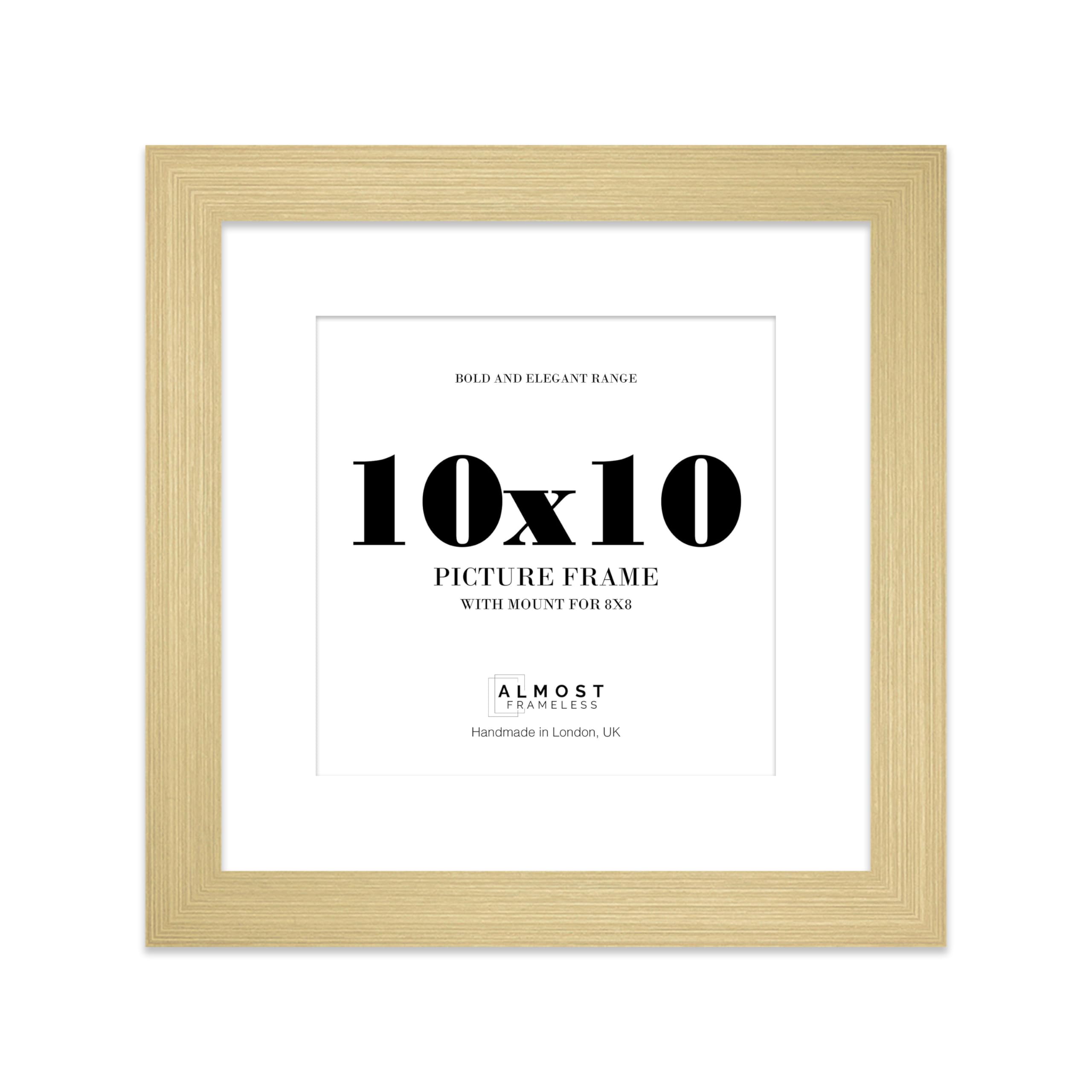 10x10" Gold Square Frame With Mount for 8x8" Pictures 28mm Edge Frame Display with Wall Hooks and Kickstand, 1 Pack — image 1