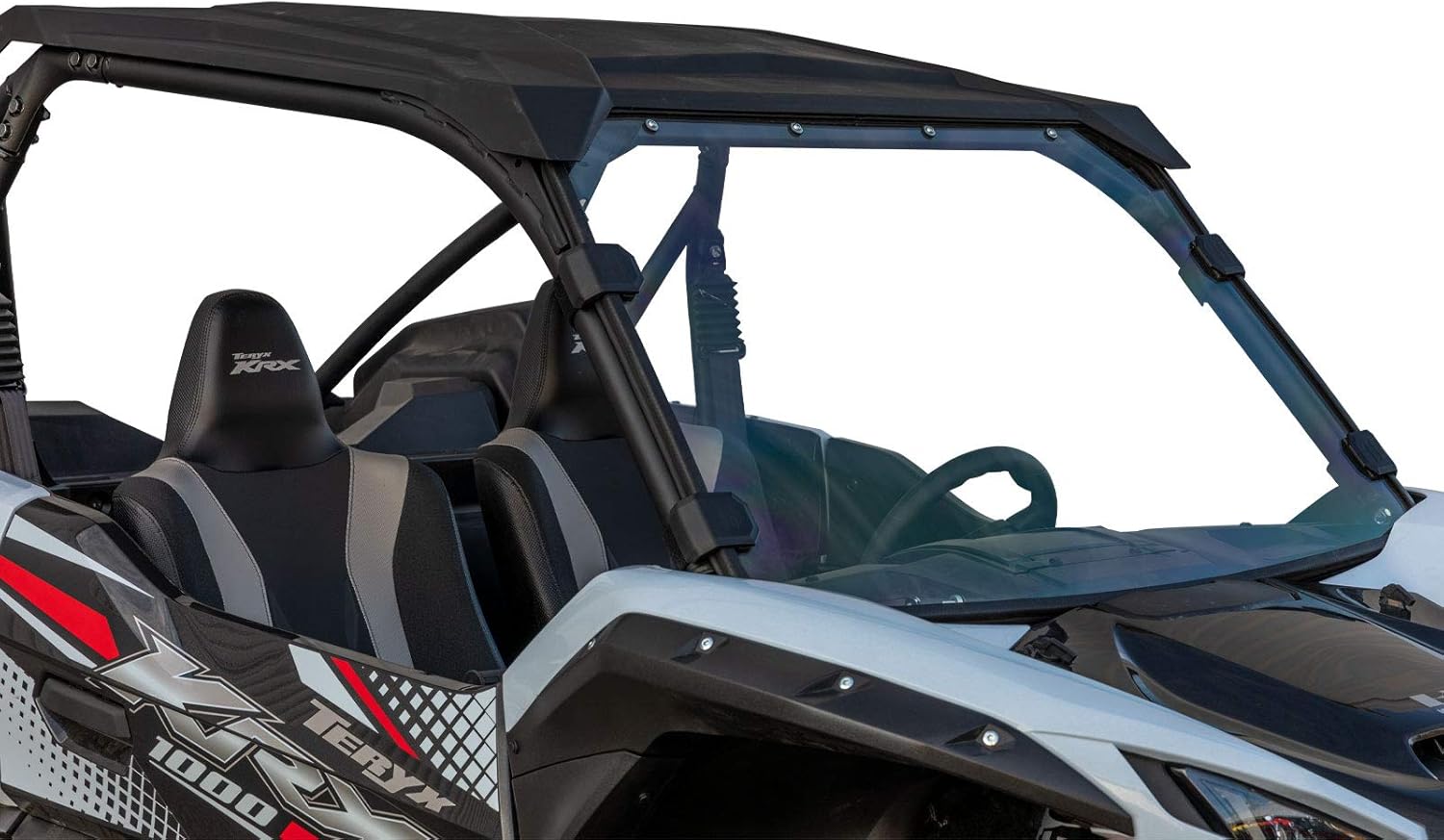SuperATV Scratch Resistant Full Windshield Compatible With Kawasaki Teryx KRX 1000: 2020+ | Made of 1/4" Polycarbonate-250X Stronger Than Glass | Includes Pre-installed Bulb Seal