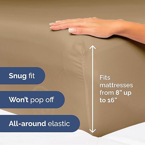 Vista 776 de Juego de sábanas de 4 piezas tamaño king, extrasuaves, transpirables y refrescantes con esquinas profundas, sábanas de fácil ajuste y sin arrugas