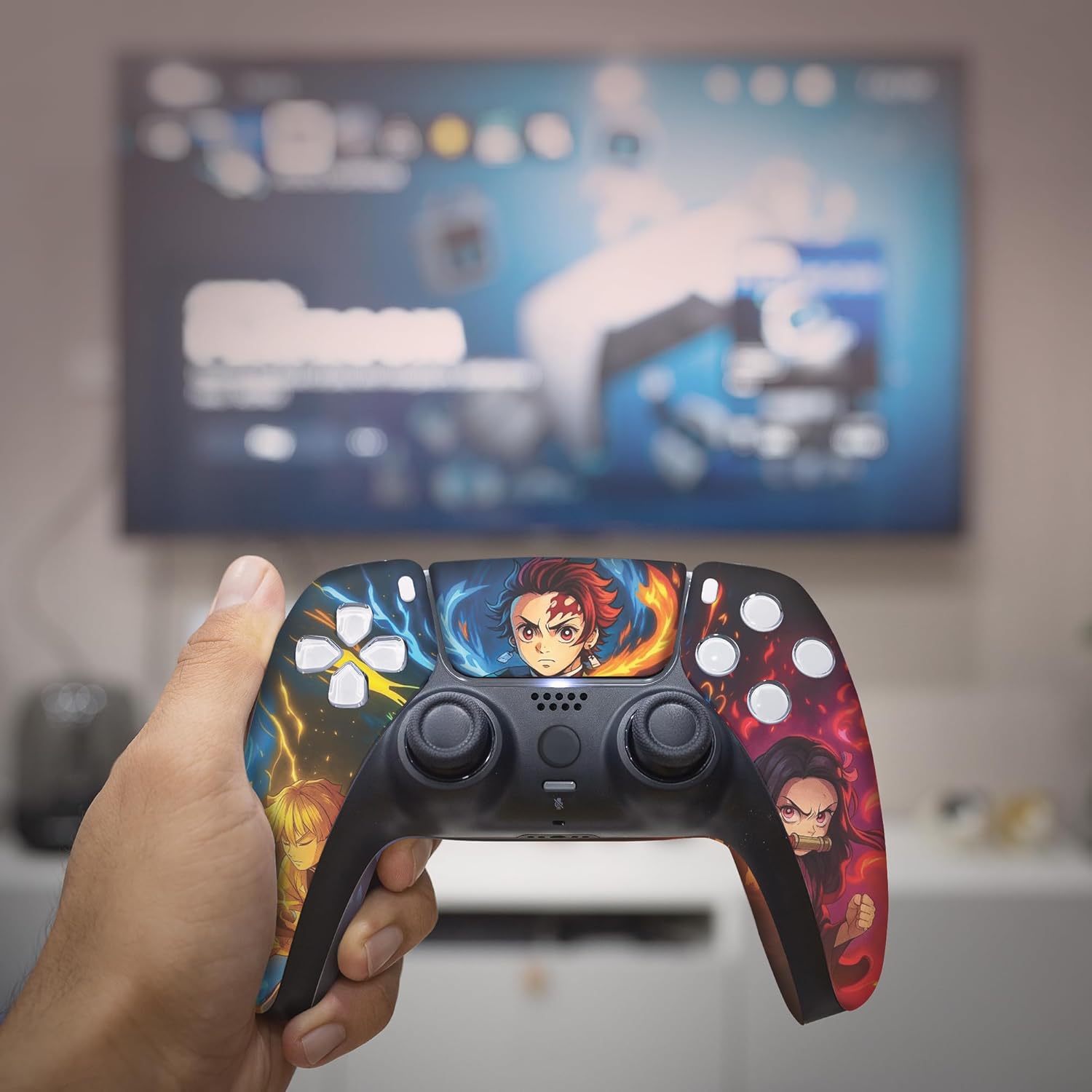 Demmon Slayyer Custom PS-5 Controller Wireless compatible with Play-Station 5 Console by BCB Controllers | Proudly Customized in USA with Permanent HYDRO-DIP Printing (NOT JUST A SKIN)