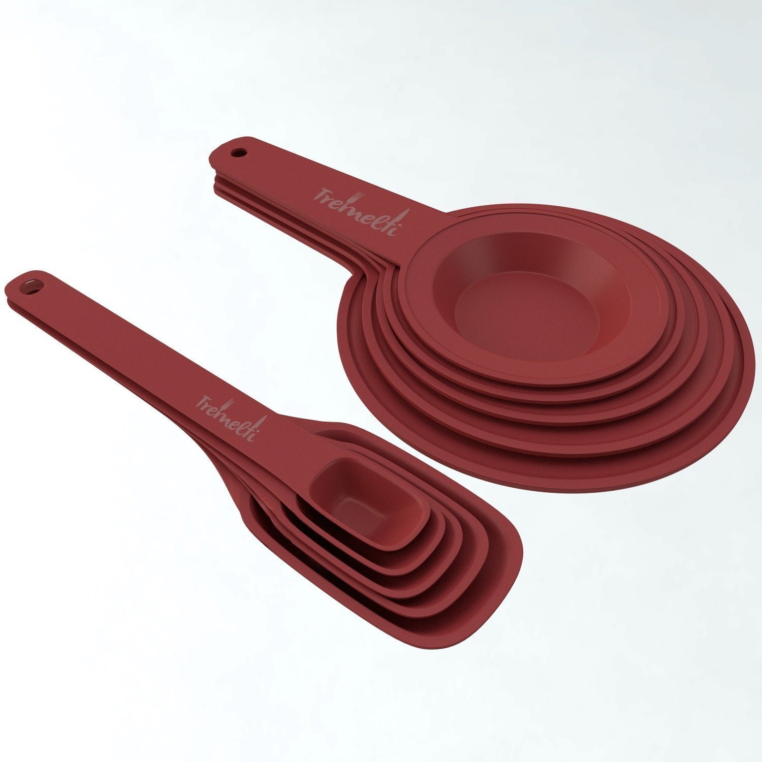 Kitchen Essentials 11pc. Non-Stick Measuring Cup and Spoon Set, 5 Cups, 6 Spoons - Red