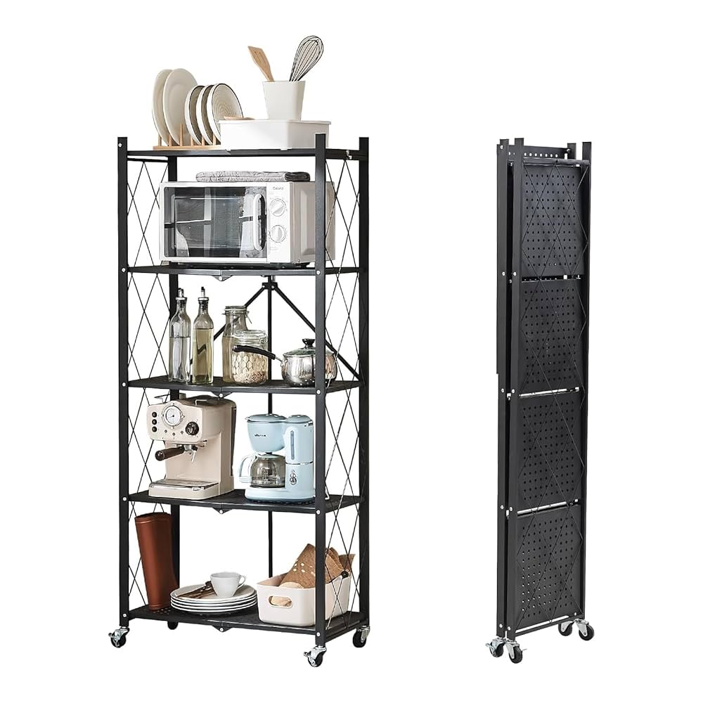 キッチンラック 収納棚 ガーデンラック 収納ラック 5段 折り畳み式 浴室棚5 キッチンラック 収納棚 ガーデンラック 収納ラック 5段 折り畳み式