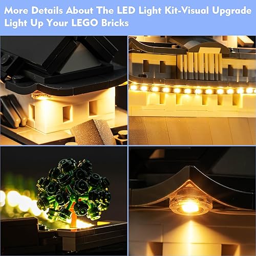 Miniatura 4 de Kit de luces LED compatible con Lego Himeji Castle 21060, Lego Architecture Castle Juego de iluminación de control remoto, accesorios compatibles
