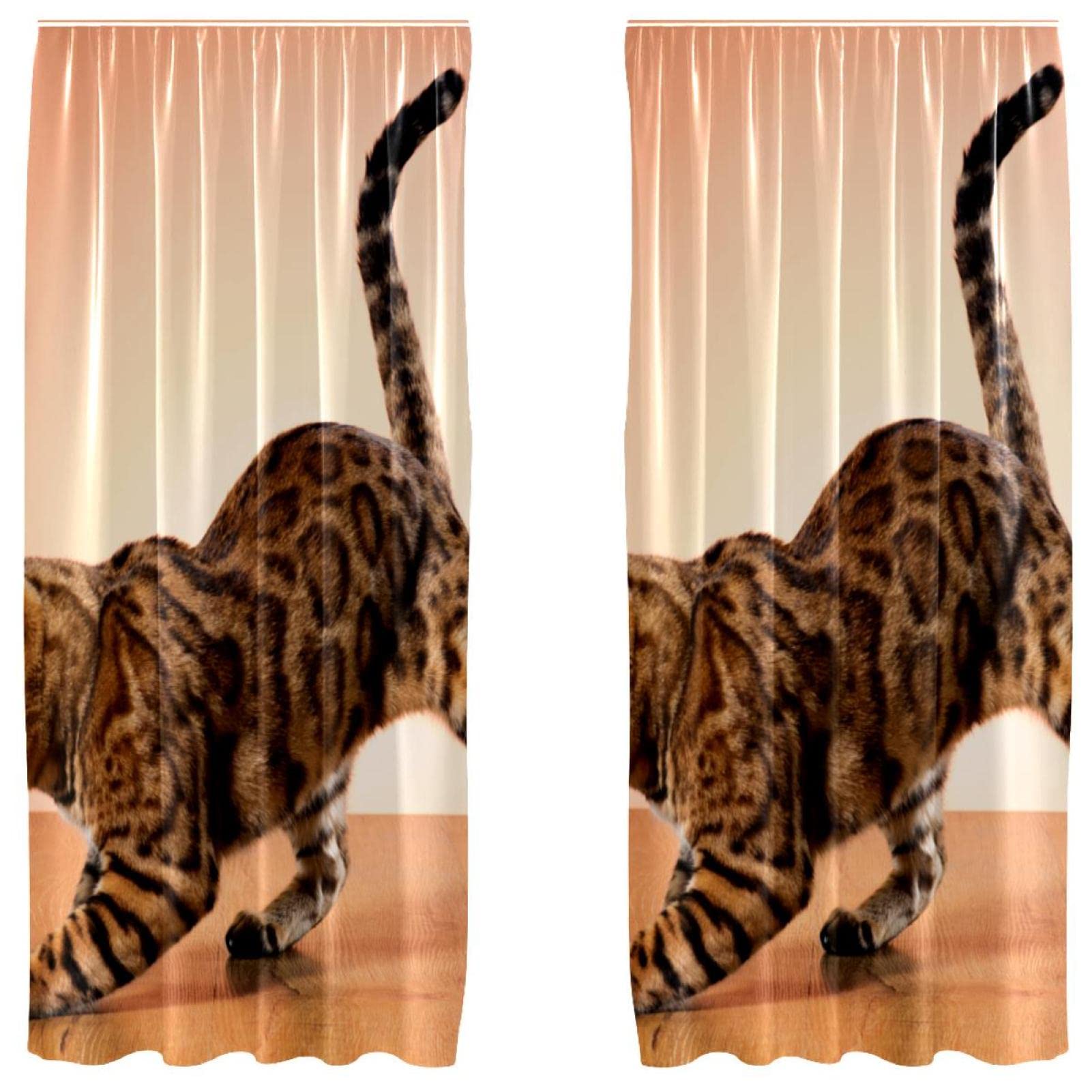 Rideaux occultants chat marron 140x213cm rideau microfibre chambre enfant