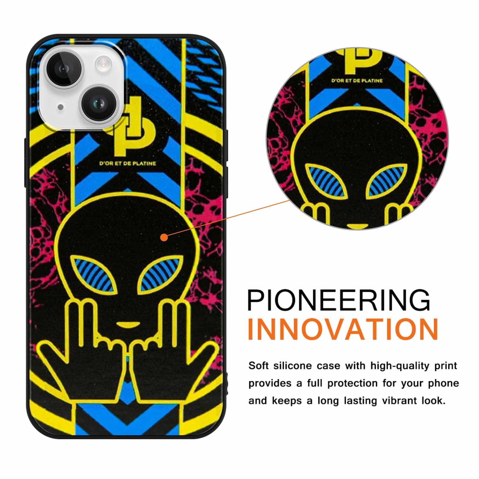 nurkorki [2 Confezioni] JuL Cover per iPhone 14 Pro 6,1,Custodia Rapper Star Cool Moda Disegni Antiurto Anti-Graffio Ultra Sottile TPU Silicone Morbida Protezione Case con iPhone 14 Pro,01