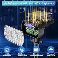 Vista 15 de NYMPHY Luces solares para exteriores, impermeables, IP68, 56 LED, 3 modos de iluminación, funciona con energía solar, para jardín, patio, luces