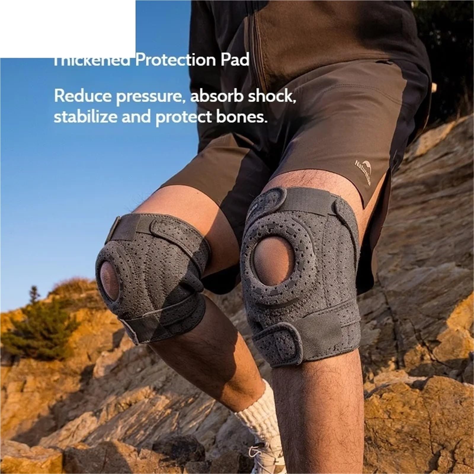 Ginocchiere 1PC Supporto a molla Guarnizione EVA addensata Silicone antiscivolo Stabilizzare rotula Traspirante for ginocchio Sport Per Sport(Grey 1pcs)