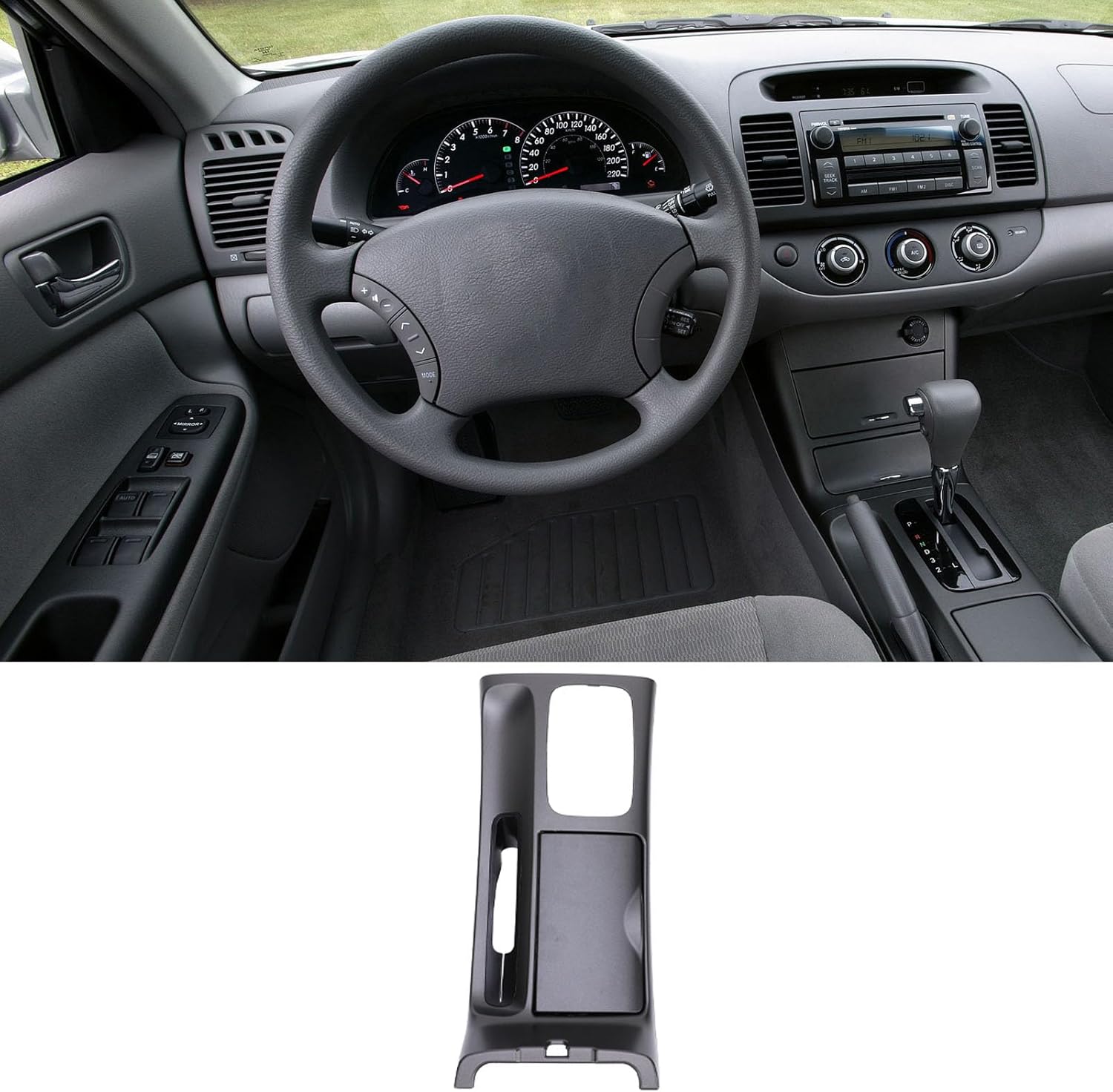 Srliya Center Console Shifter Bezel Trim 58822 AA020 Center Console Cup Holder Trim Bezel Panel for Toyota Camry XV30 2001 to 2006