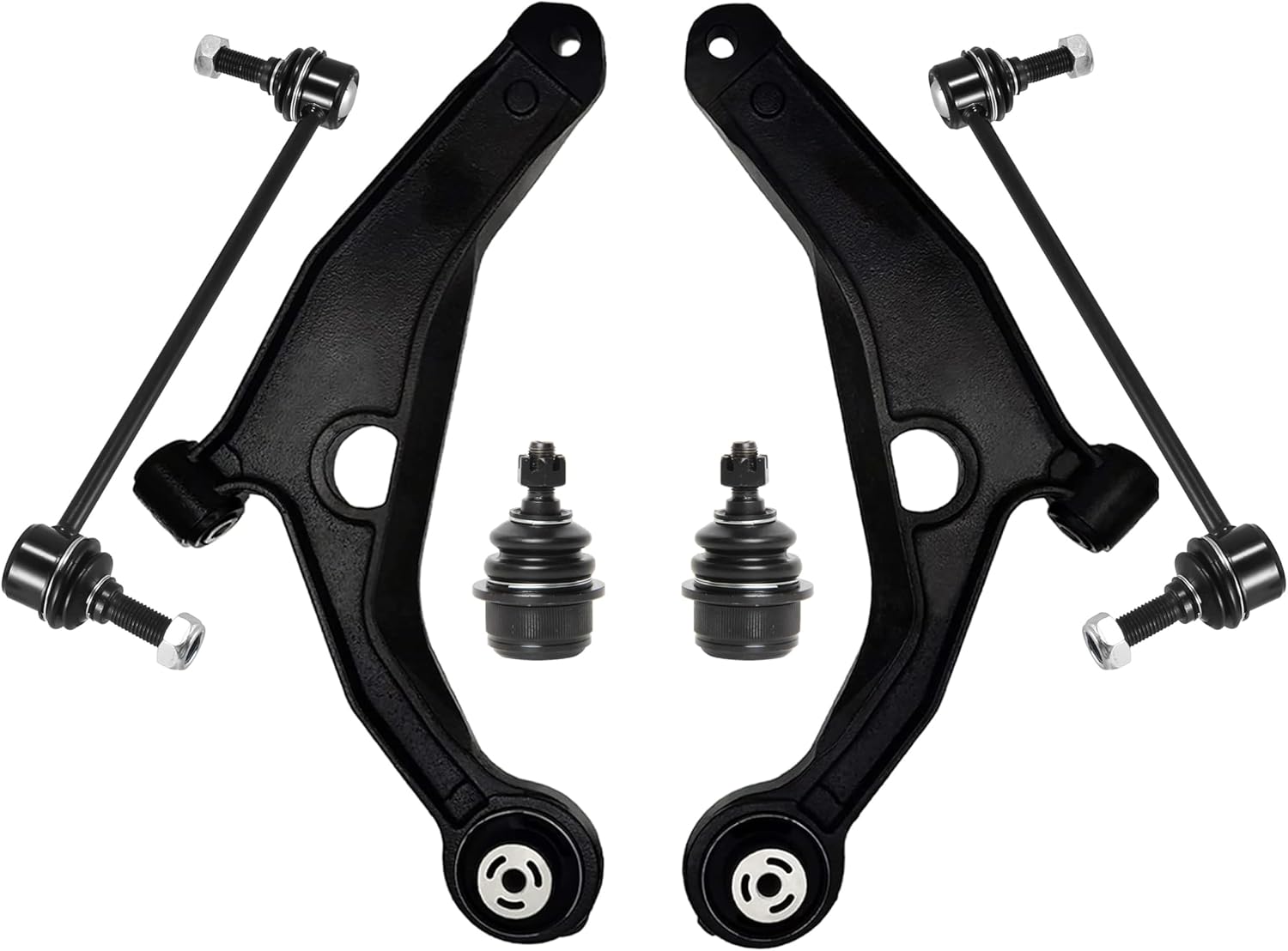PartsW - 6 Pc Front Suspension Kit Lower Control Arms + Stabilizer Sway Bar Links + Lower Ball Joints for Dodge Journey 2009-2020