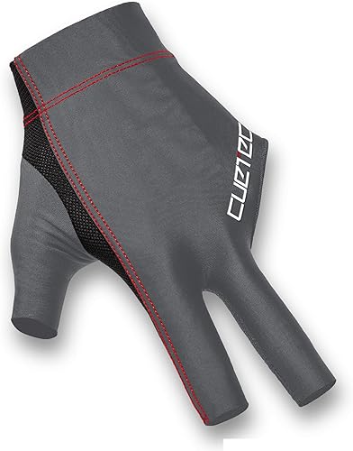 Cuetec AXIS - Guante gris para billar, manecilla de puente izquierda, grande