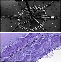 Vista 16 de WANLIAN Paraguas de encaje a prueba de viento plegable soleado y lluvioso a prueba de rayos ultravioleta anti sol protección UV sombrilla paraguas