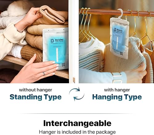 Miniatura 3 de Dry & Dry 3 paquetes de absorbentes de humedad híbridos y deshumidificador eliminador de olores a humedad para controlar el exceso de humedad para