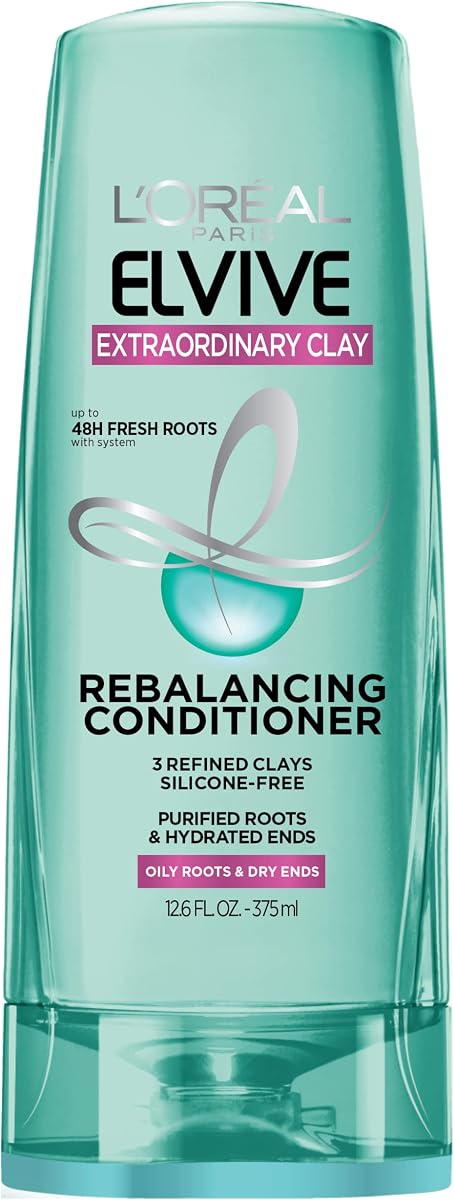 L'Oreal Paris Elvive Acondicionador reequilibrante de arcilla extraordinario, 12,6 fl; onz; (El embalaje puede variar)