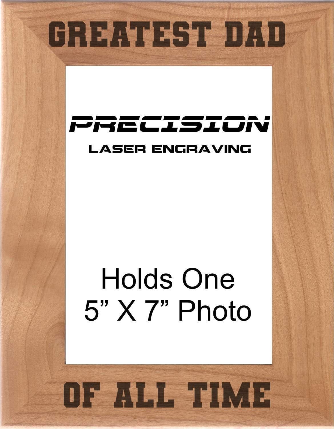 Dad Gifts Greatest Dad of All Time Engraved Natural Wood Picture Frame Fathers Day