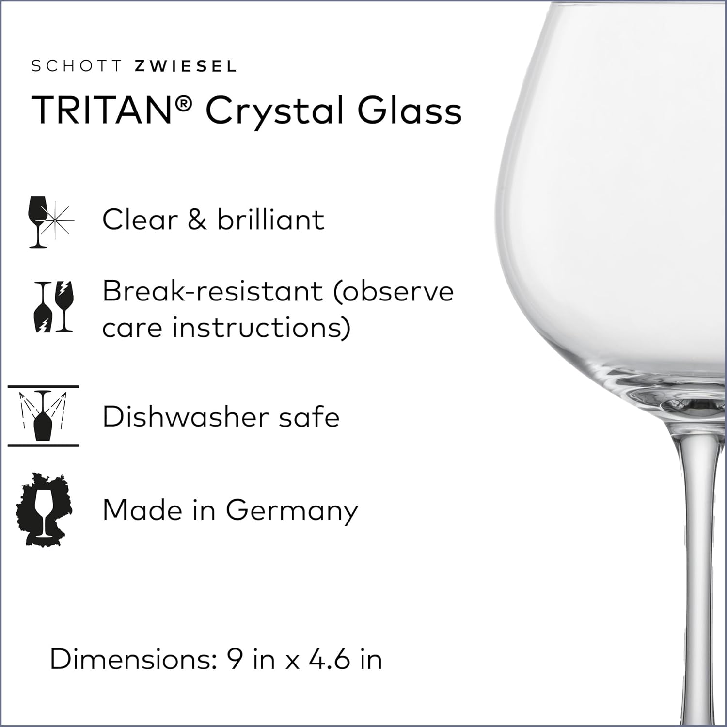 SCHOTT ZWIESEL Classico Red Wine Glass Burgundy Goblet (Set of 6), Burgundy Glasses for Red Wine, Dishwasher-Safe Tritan Crystal Glasses, Made in Germany (27.5 Ounce)
