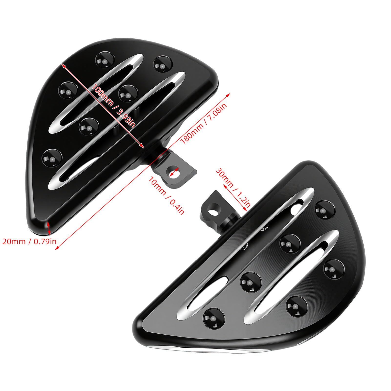 AMONIDA Motorcycle Passenger Footboard, Metal Construction (BLACK)