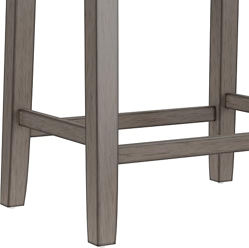Miniatura 6 de Hillsdale Fiddler Taburete de madera sin respaldo con asiento estilo silla de montar, gris envejecido gris (Aged Gray),marino,Negro -,Blanco