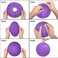 Vista 4 de Juego de 18 faroles de papel para decoración de fiesta de Halloween, varios tamaños, redondos, colgantes, decoraciones de fiesta para festivales