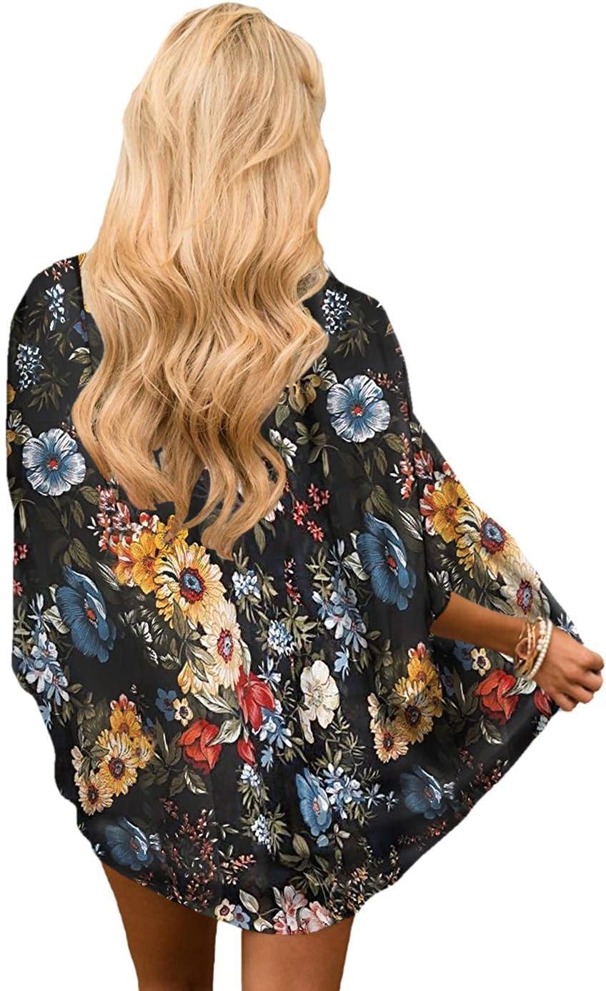 CASURESS Women's Cardigan-Sheer Kimono Loose Summer Floral Print Cover Ups - Image 2