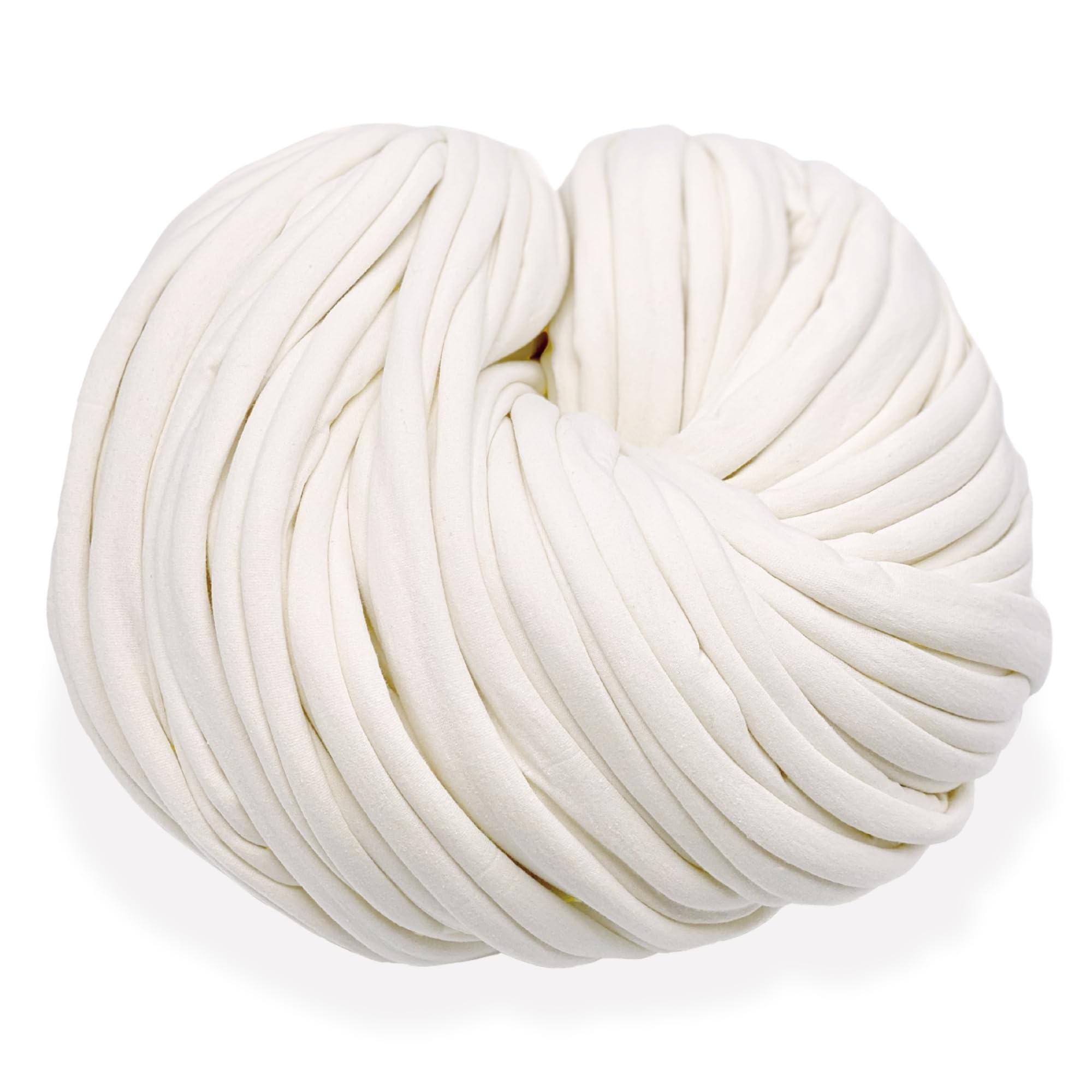 Arm Knitting Giant Yarn - Filato di cotone jumbo per magliette, 1,5 kg, per lavori fai da te, tessitura, progetti all'uncinetto, morbido tessuto ecologico, vaniglia