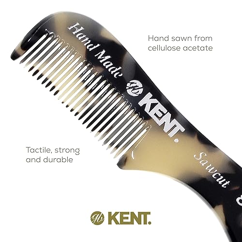 Miniatura 5 de Kent 81T TW (2.8 pulgadas) peine de bolsillo y peine de barba para bigote y barba - Kit de viaje peine de barba para el cuidado de la barba - Peine