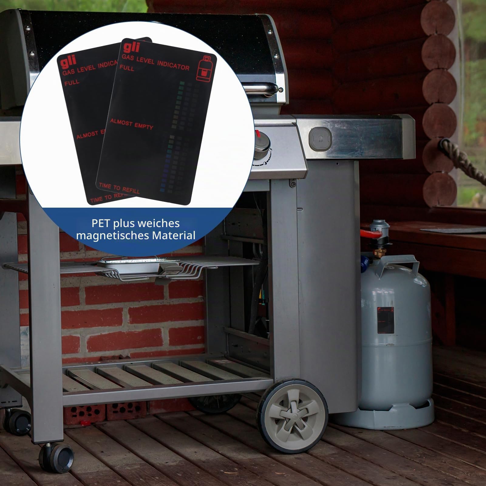 2PCS Gasflaschen-Füllstandsanzeiger Magnetisch, Wiederverwendbare Gasflaschen Füllstandsanzeige, Präziser Gasprüfer Für gasflaschen Für Wohnmobil Grill Camping Küche