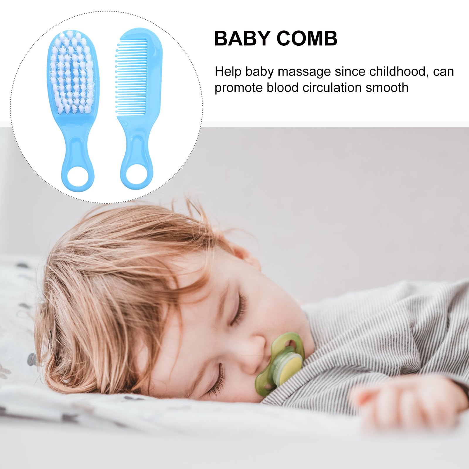 Baby Hair Brush and Comb Set, Baby's Hair Baby Hairbrush Baby Comb, Soft Brush for Newborns and Toddlers - Image 2