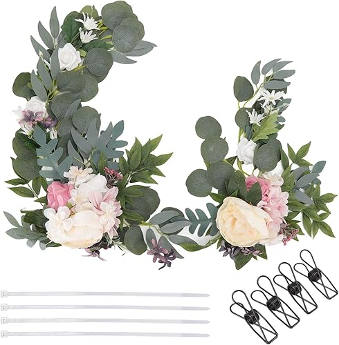 Miniatura 5 de Fydun 2-Pack Hanging Flower Decoration Abs Artificial Decorative Arch Flower Tape Bandage for Wedding Wide Range of Uses