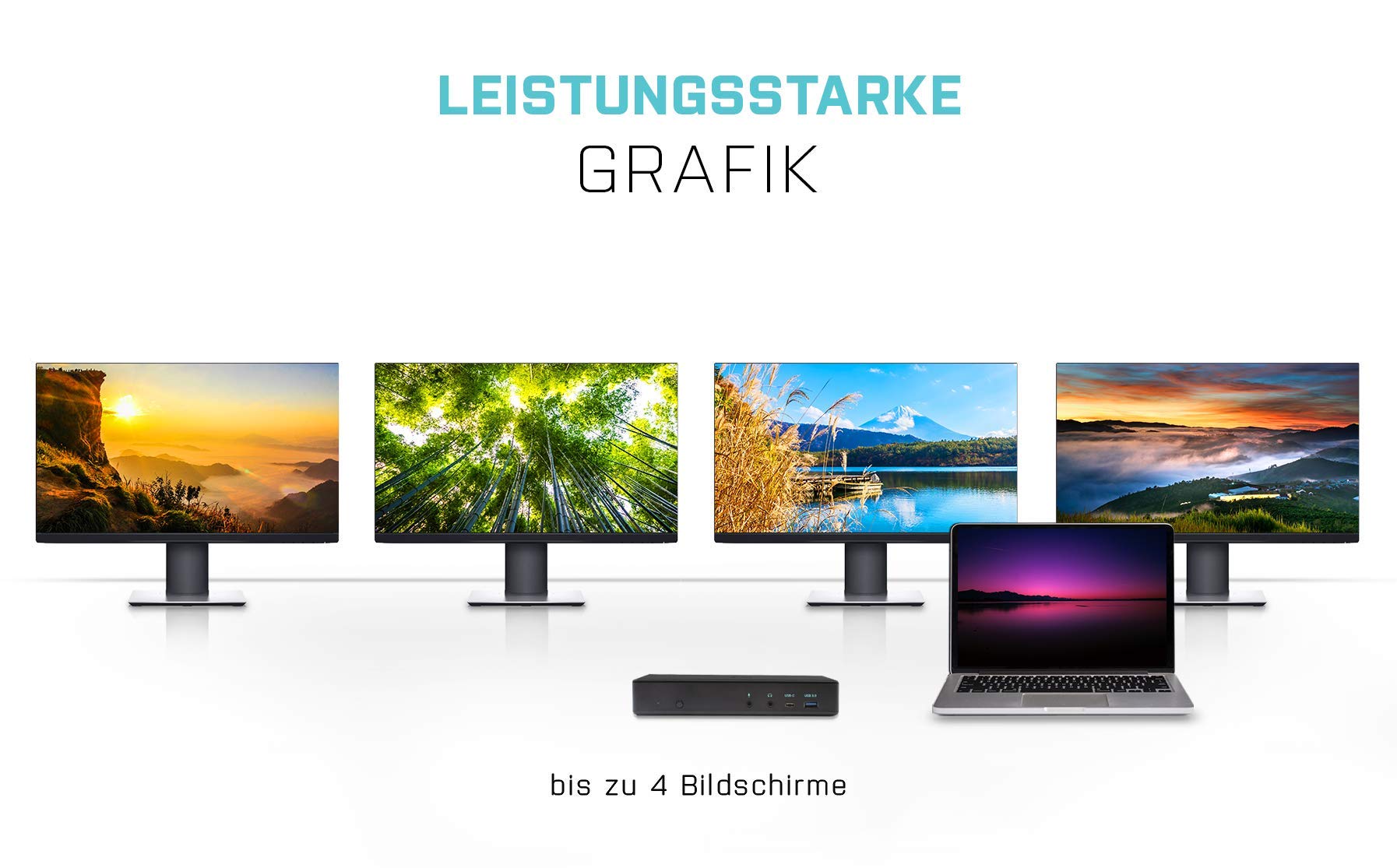 i-tec USB-C Quattro Dockingstation für 4 Bildschirme mit Stromversorgung 85W - 2X DisplayPort – Bild 3