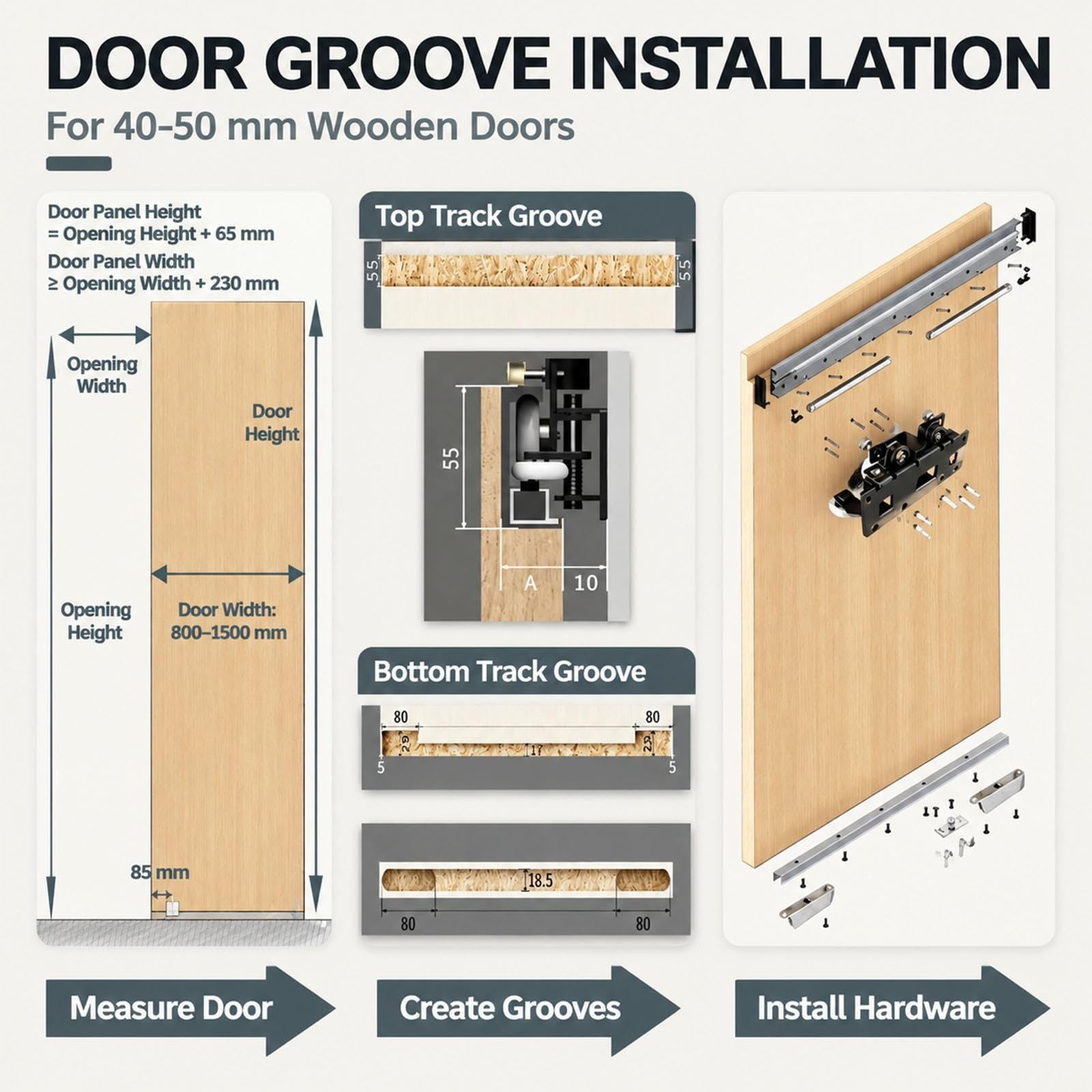 Interiores Modernos Kit Puerta Corredera Para Ahorrar Espacio
