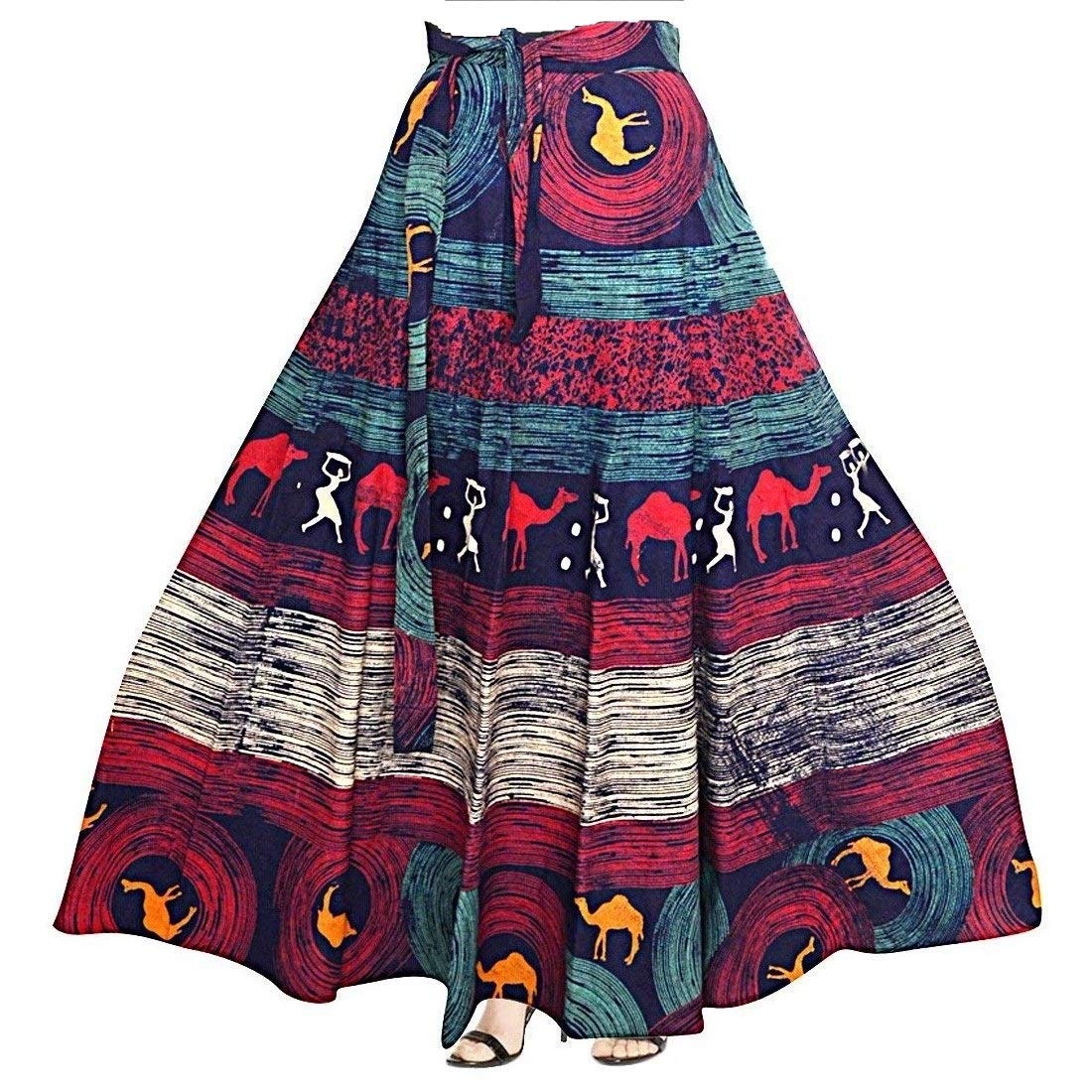 rajvila Women's Cotton Printed 38 Inch Length Regular Wrap Around Long Skirt(F_W38NT_0008)-picture-35
