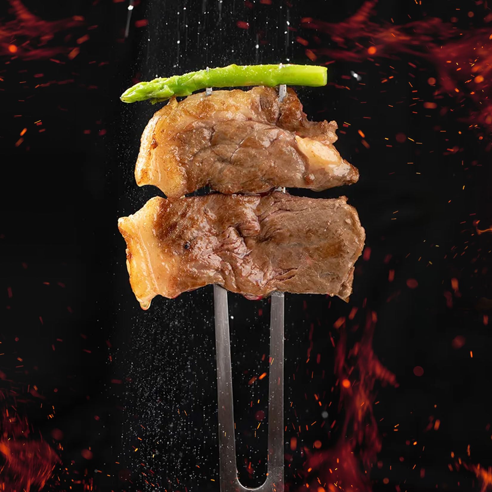 2 Pcs Tenedor para Carne de Acero Inoxidable, Tenedores de Pale con Mango, Tenedor de Carne de Acero Inoxidable para asar, trinchar, cocinar, preparar pavo, asar carnes y cenas