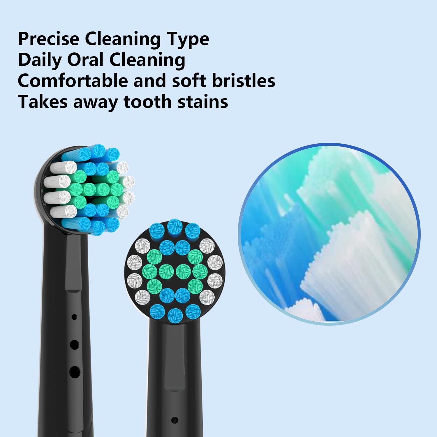 Cabezales de repuesto compatibles con cepillo de dientes eléctrico Oral B Braun, paquete de 16 cabezales de cepillo de dientes negros profesionales limpios