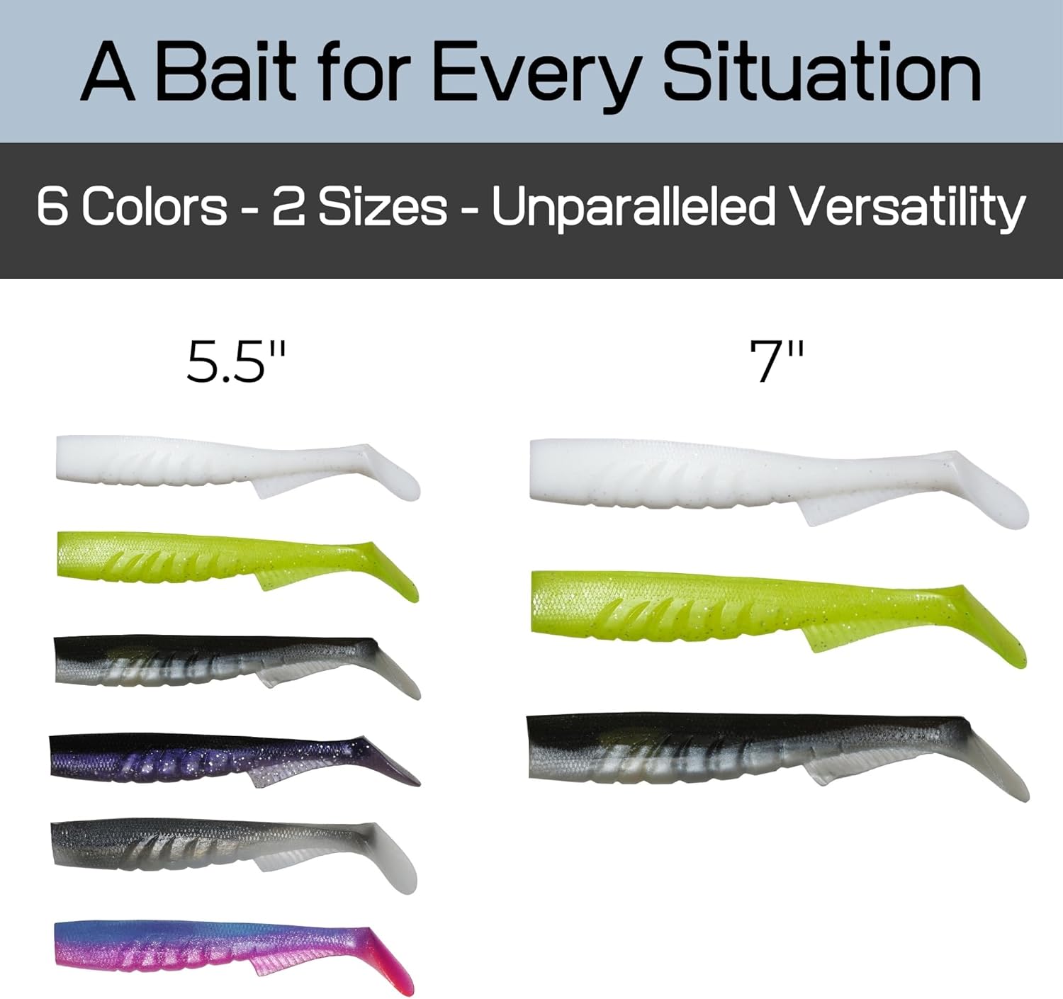 Extreme Paddle Tail Swim Baits - Soft Plastic Swimbaits, Premium Paddle Tail Swimbaits for Bass Fishing, Great Action Lifelike Saltwater Soft Swimbait Shad Lure