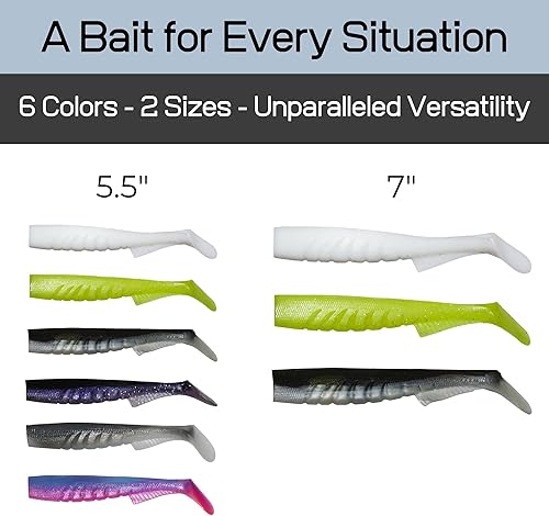 Miniatura 3 de Señuelos de Natación de Cola de Paleta Extremos - Señuelos de Natación de Plástico Suave, Señuelos de Natación de Cola de Paleta Premium para Pesca