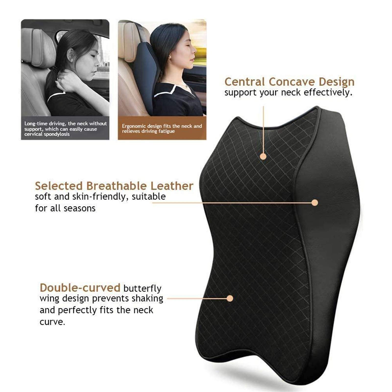 Almohada para el Cuello del Coche Cuello de cuello de cuello de cuello en 3D espuma de espuma de espuma de reposacabezas ajustable almohada almohada para almohada para el cuello de viaje para almohada