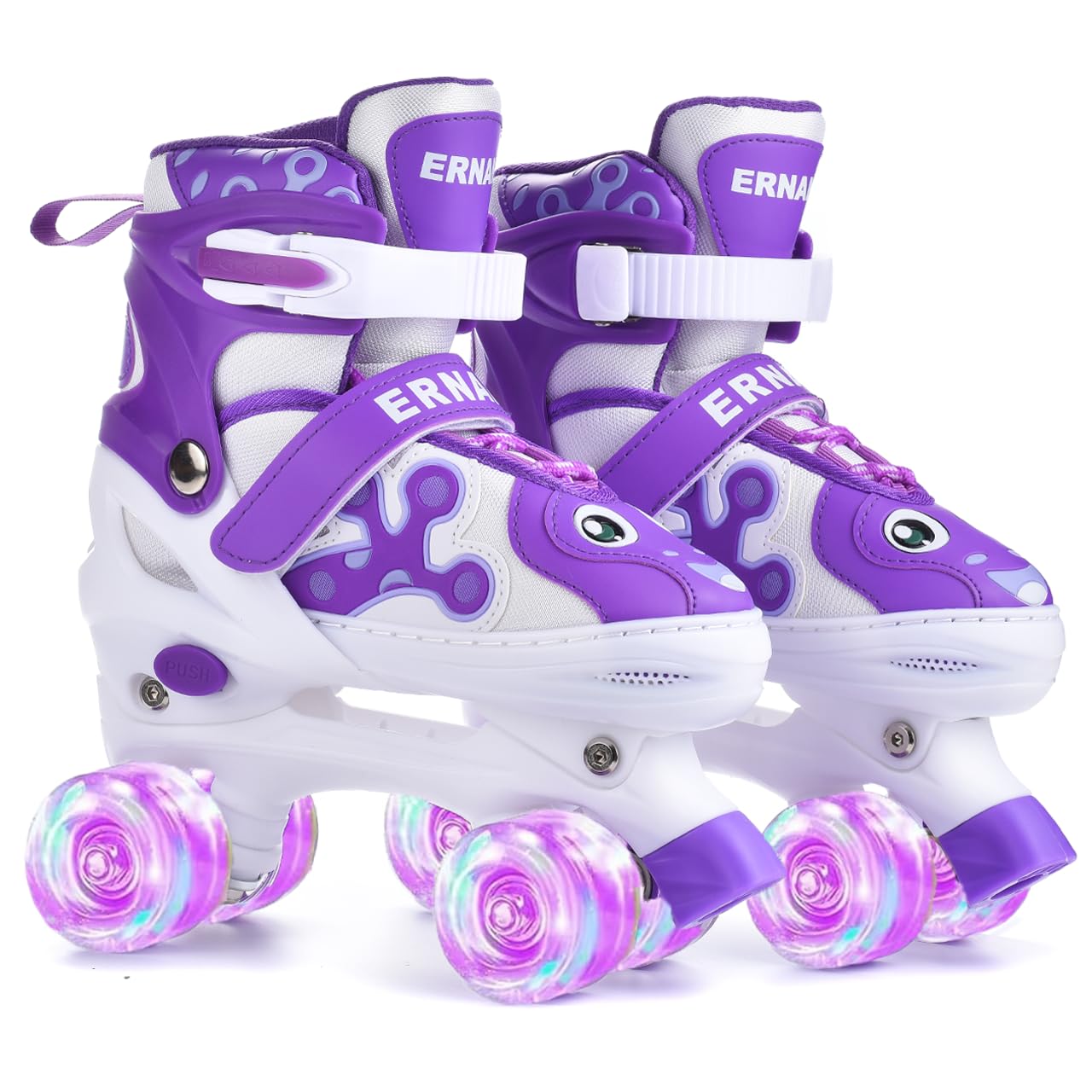 ERNAN Patines para niños, 8 Ruedas iluminadas y 4 tamaños Ajustables. Patines para niños Principiantes, adecuados para Interiores y Exteriores