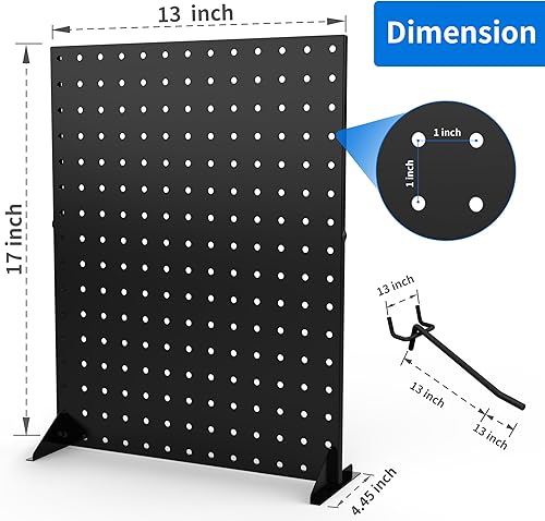 Muscovite Soporte de exhibición portátil de tablero de clavijas para proveedor, 17 x 13 pulgadas, pequeño tablero de clavijas de pie, llavero de