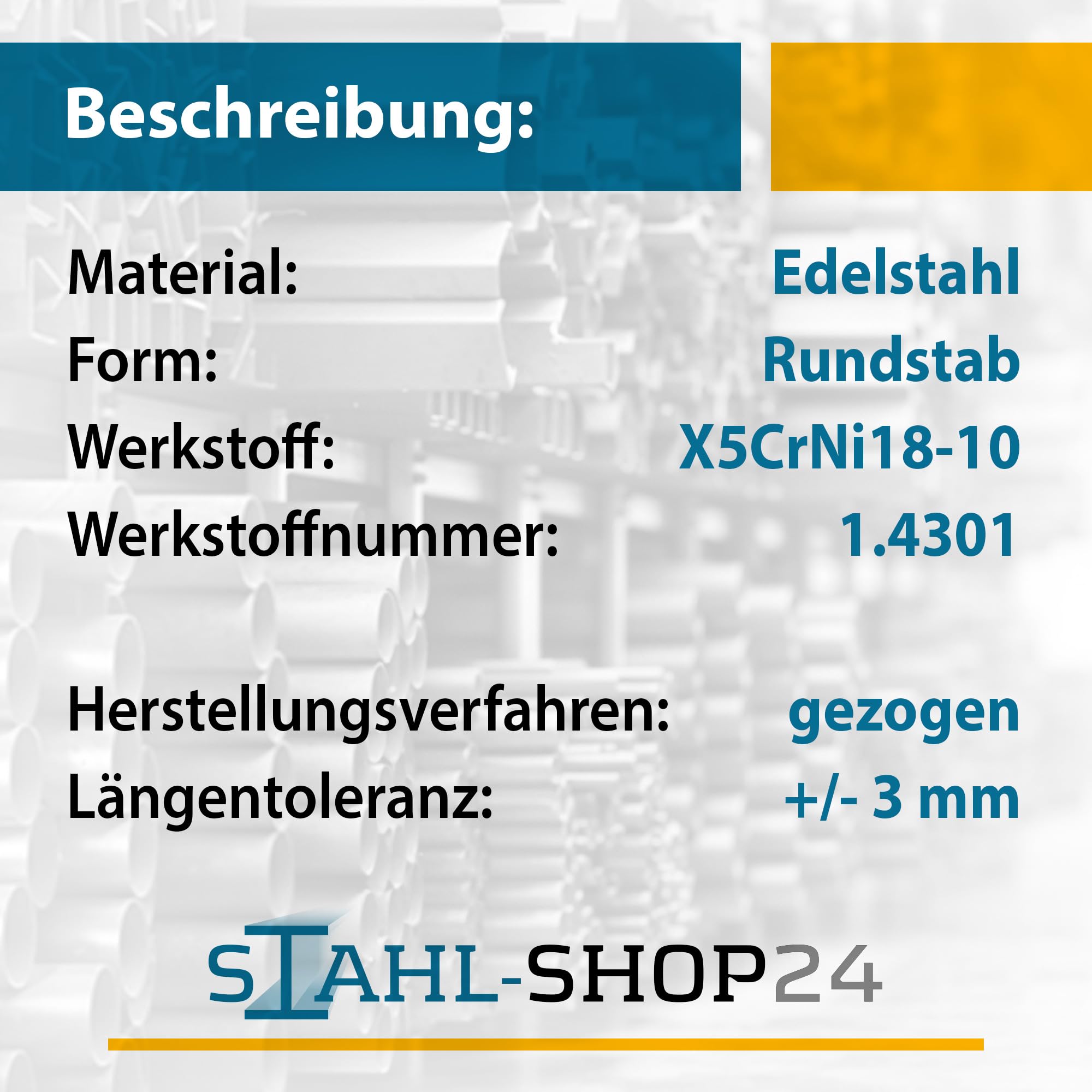 Stahl-Shop24 V2A Edelstahl Rundstab 2000 mm massiv rostfrei Ø 20 mm rostfreier Metallstab für Bauprojekte Modellbau Handwerk Konstruktion Werkstatt Bastelprojekte Edelstahlstange DIY Maschinenbau